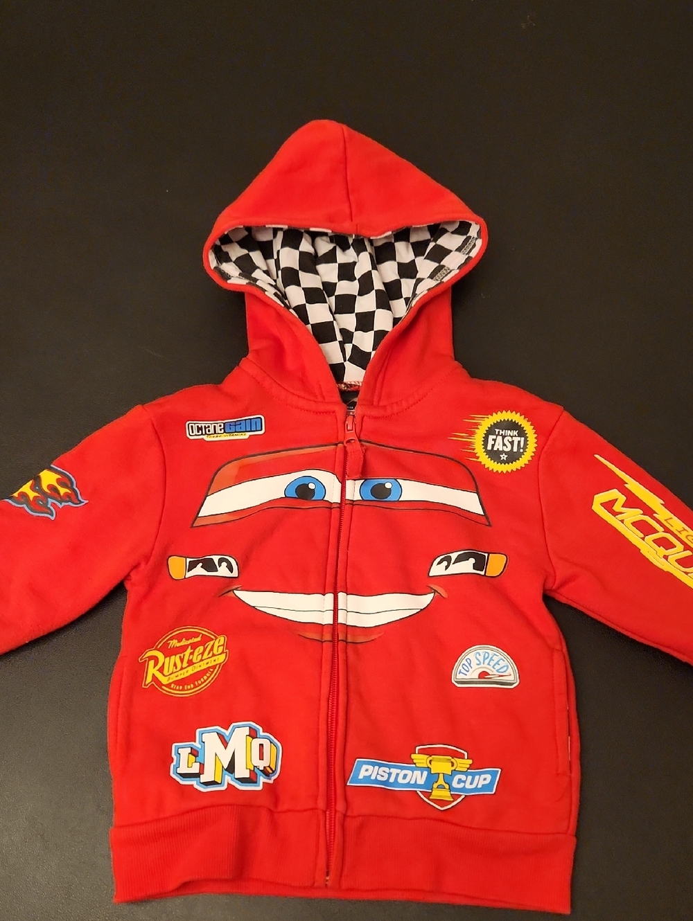 Disney Pixar Cars Red Kids Hoodie Label